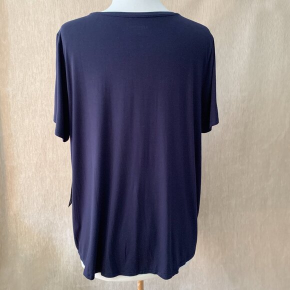 NWT Reitmans R Essentials Navy Blue Short Sleeve T-Shirt - Size 2X - Picture 3 of 10